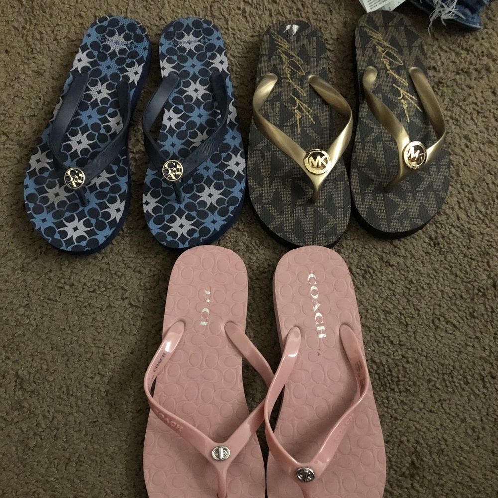 Michael Kors and Coach flip flops